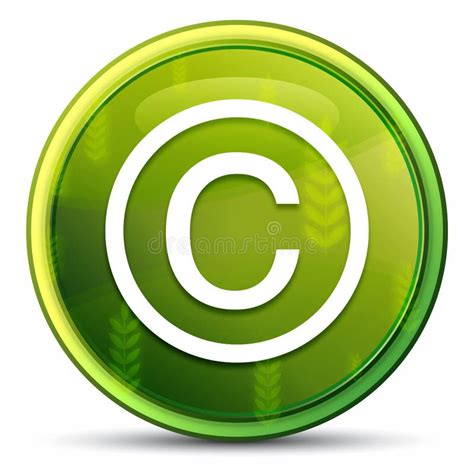 Copyright Symbol Icon Futuristic Blue Round Button Vector Illustration