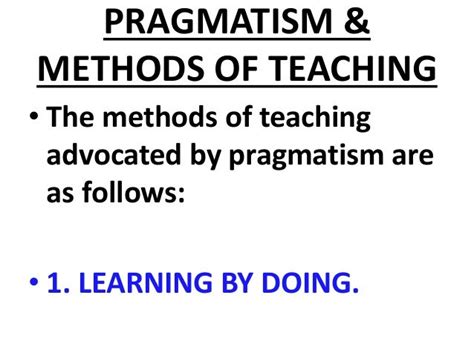 Philosophy Of Pragmatism And Education