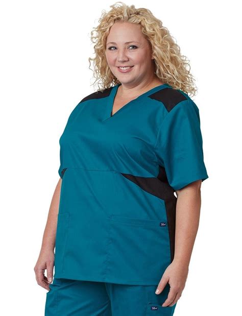 Tafford Plus Color Block Scrub Top Medical Uniforms Scrubs Nursing