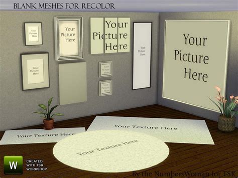 The Sims Resource Blank Meshes Canvas And Rugs