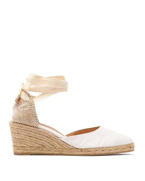 Castañer Joyce 60 Canvas And Jute Espadrille Wedges In White Lyst