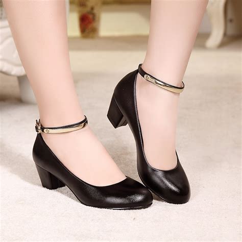 New Summer Sexy Fashion White Women Pumps Shoes Buckle Thick High Heels