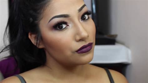 Full Makeup Tutorial Foundation And Eyes Cranberry Eyes And Bold Lips Youtube