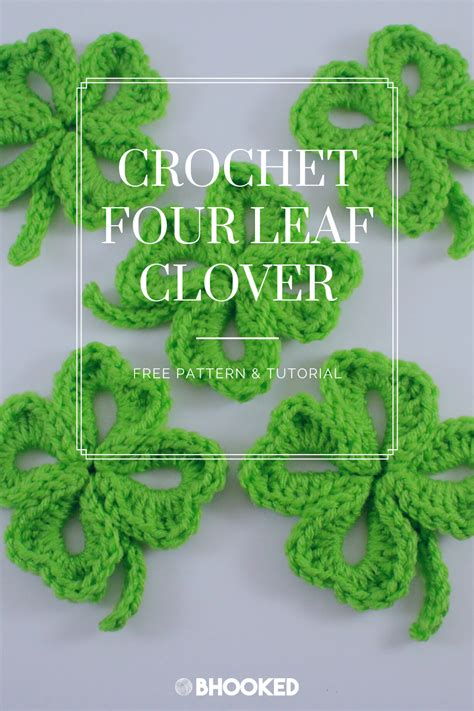 Crochet Four Leaf Clover Free Pattern And Tutorial From Bhooked Crochet