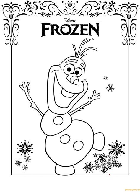 From elsa and anna to olaf and sven, these free printables include favorite frozen characters, plus fun new characters to color! Friendly Olaf Frozen Coloring Page - Free Coloring Pages ...