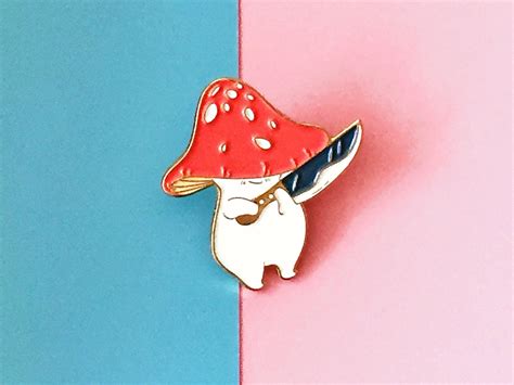 Little Mushroom Cartoon Enamel Pin Pins Hard Enamel Pins Cute Etsy