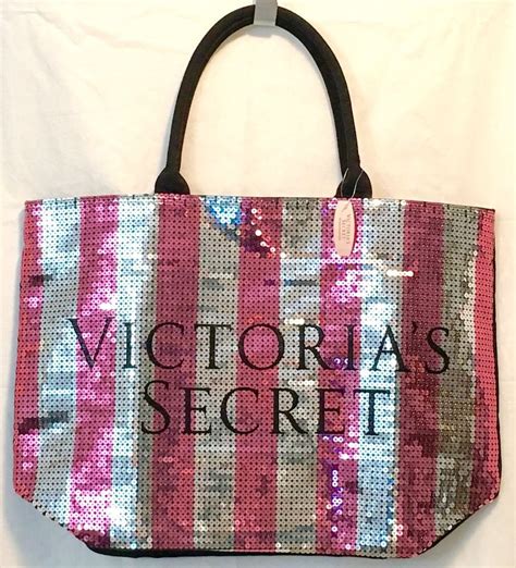 Victorias Secret Silver Pink Sequin Bling 2015 Black Friday Tote