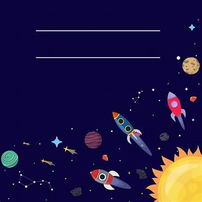 Space Background Cartoon Fi Sci Vector Illustration