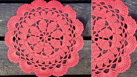 Easy Crochet Coral Lace Doily Tutorial Youtube