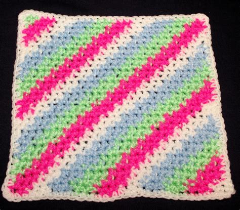 Row Count Diagonal Stripes Afghan Square Crochet Pattern Free Crochet