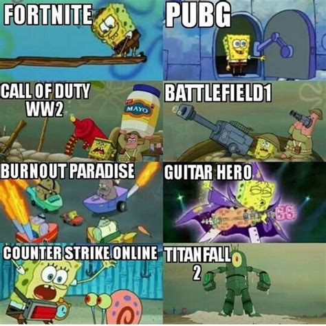 Game Versus Spongebob Meme Funny Spongebob Memes Stupid Funny Memes