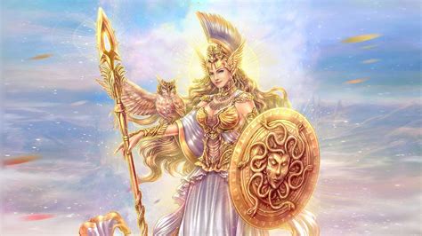 Athena The Goddess Of War Fantasy Art Desktop Hd Wallpaper For Pc
