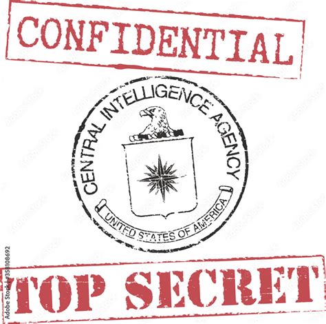 Grunge Stamps Cia Confidential Top Secret Stock Vector Adobe