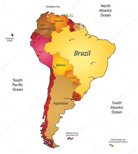 Map Of Latin America Stock Vector Image By ©ildogesto 12593877