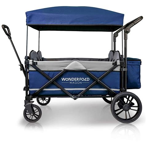 Wonderfold 4 Passenger Pull And Push Quad Stroller Wagon With Canopy