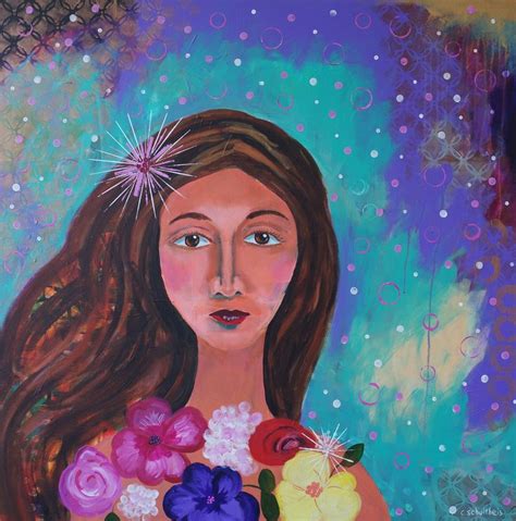 Intuitive Painting Polynesian Princess 36 X 36 Acrylic On Gallery