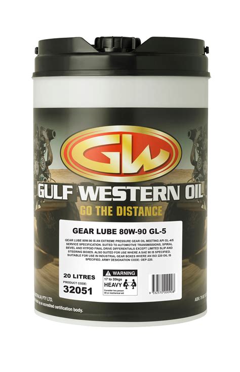 Gear Lube Gl 5 80w 90 Gulf Western Oil