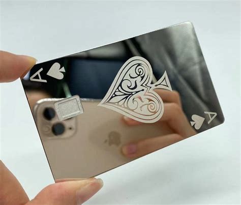Custom Metal Mirrored Silver Credit Card Etsy