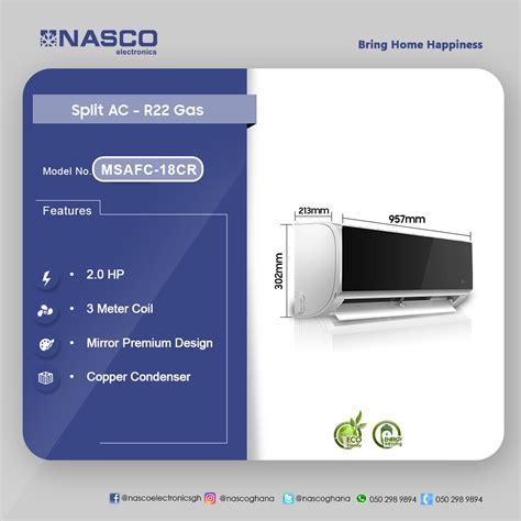 Do you want to give your office or home a new touch? Nasco 2.0hp Split AC Price In Ghana | Air Conditioner | Reapp