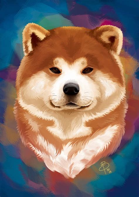 Akita Inu Dog Artwork Dog Illustration Art Dog Drawing