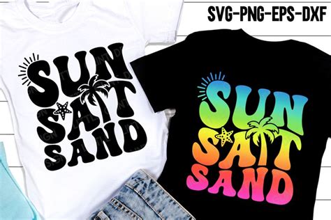Sun Salt Sand Svg Retro Wavy Summer Vacation Quote Shirt