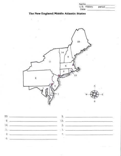 Northeast States And Capitals Map Printable Map