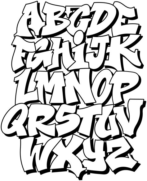 Old School Graffiti Alfabetet Text Väggdekal Tenstickers