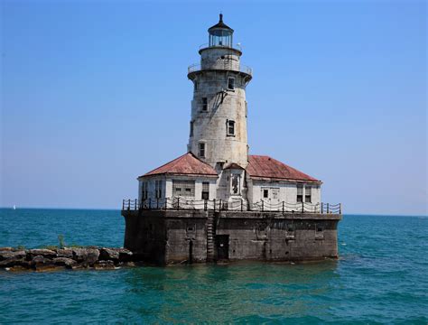Lighthouse On Lake Michigan Lake Michigan City Lake