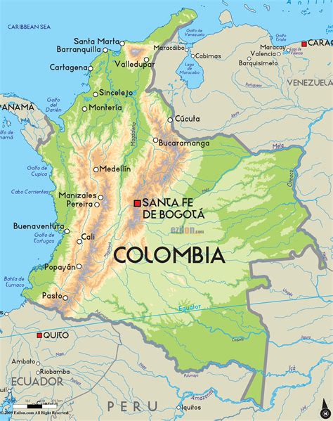 Road Map Of Columbia And Columbian Road Maps