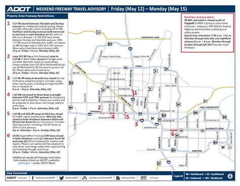 Complete List Of Arizonadots Weekend Freeway Closures And Detours For