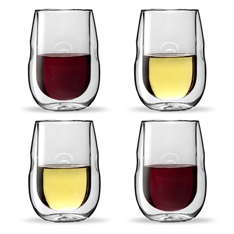 Ozeri Moderna Artisan Series Double Wall Insulated Wine Glasses Set Of 4 Wine And Beverage Glasses