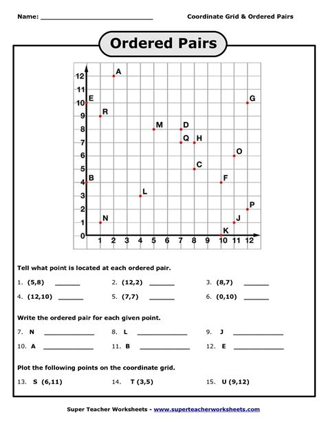 Coordinate Graphing Worksheets Th Grade Worksheeto Com