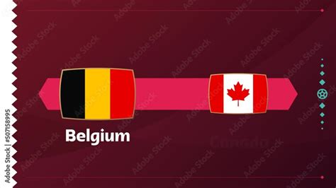 Belgium vs Canada match football 2022 video animation. World Football 
