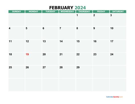 February 2024 Calendar Templates 2024 Calendar With Holidays Printable