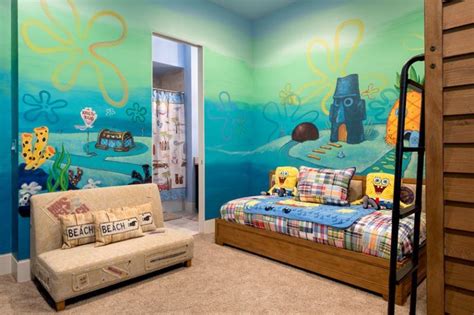 Kids Will Feel Like One Of Spongebobs Neighbors In This Themed Bedroom