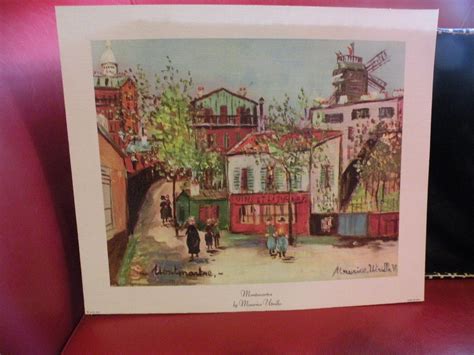 Maurice Utrillo Montmartre Litho On Canvas Dac Ny 10 X Etsy