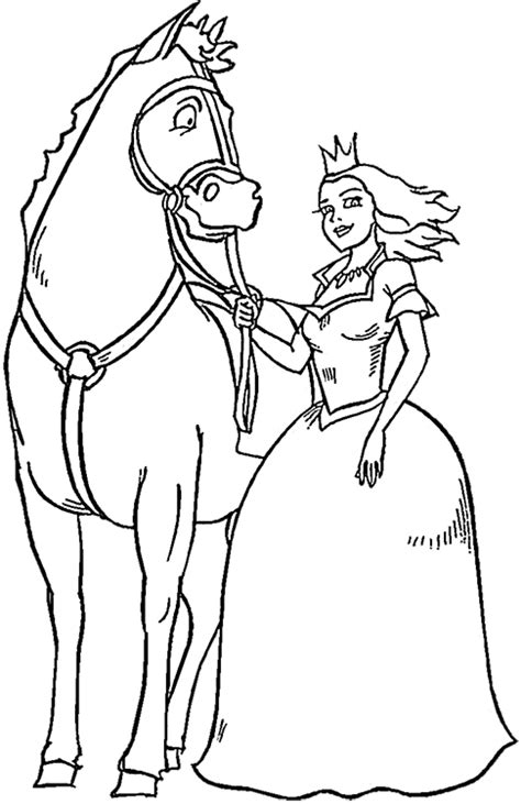 Collection of princess horse coloring pages (11) princess horse colouring pages cinderella coloring pages Princess & Horse Coloring Page | Purple Kitty