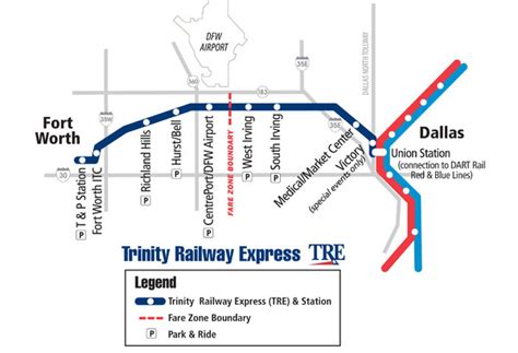 Trinity Railway Express Map Fort Worth Tx Usa • Mappery
