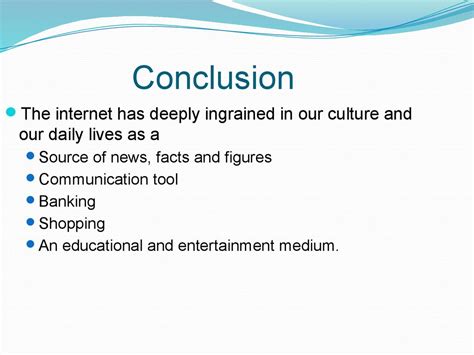 You do not have to wait in long lines to purchase a product. History of the internet - online presentation