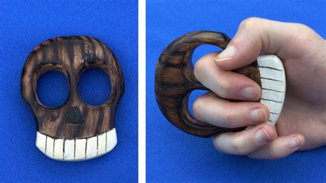 How To Make Wooden Skull Knuckle Dusters Youtube