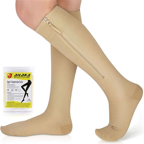 Ailaka Zipper Compression Socks Medical Mmhg Knee High