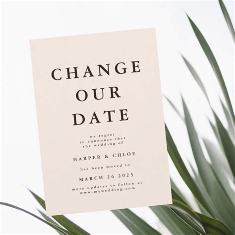 Change the date cards are a stylish way to let your guests know about your new wedding date. Introducing Change The Date Cards for Postponed Weddings ...