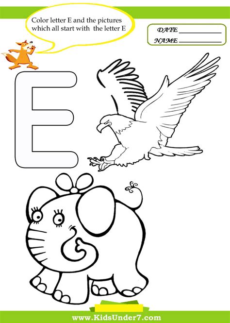 Letter E Worksheets Coloring | AlphabetWorksheetsFree.com