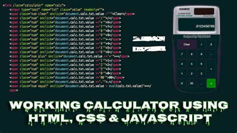 How To Build A Simple Working Calculator Using Html Css And Javascript