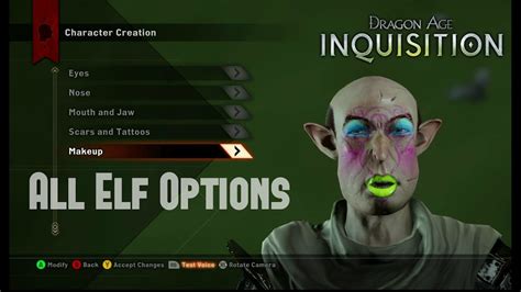 Dragon Age Inquisition Character Creation Male Elf Lord Puffy