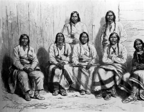 1863 Portrait Of Seven Unidentified Native American Cheyenne And