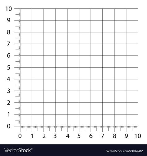 Measured Grid Graph Plotting Grid Corner Ruler Vector Image