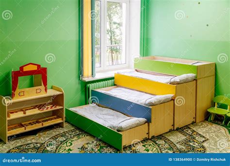 Russia Moscow 02012019 Rest In A Public Kindergarten Many Beds In