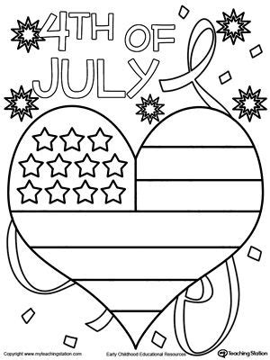 American flag heart coloring page. 4th of July Heart Flag Coloring Page | July colors, Flag ...
