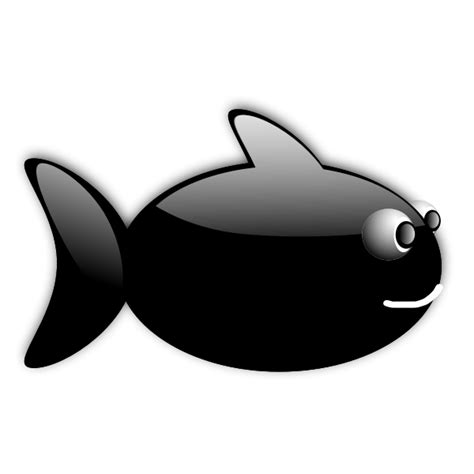 Glossy Black Fish Vector Illustration Free Svg